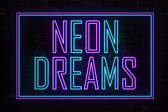 create an amazing neon light logo animation video