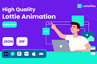 create lottie json animation for your website or mobile app