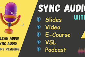 do synchronize audio with, slides, video, webinars, vsl