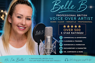 record a professional british female voice over