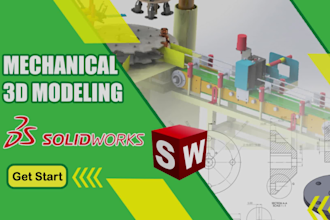 do mechanical 3d models, 2d technical drawings in solidworks