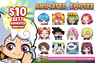 create chibi animated emote for twitch, youtube, and discord
