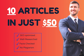10 SEO blog posts and articles weekly as a content writer