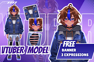 design live2d model and vtuber rigging high quality in anime style
