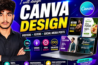 create custom graphics,promotional posters or canva graphics