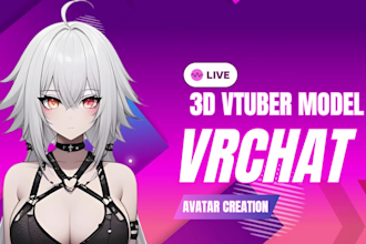 do quest compatible vrchat avatar 3d character vtuber model and rigging for you