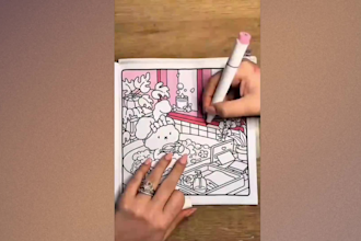 draw monochrome line art KDP coloring book pages for etsy