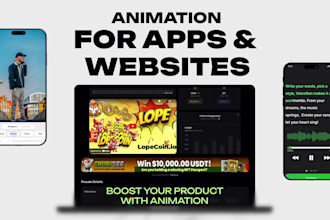 create modern app and website animation preview