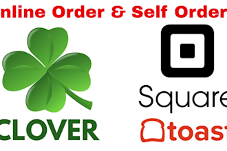 provide clover, square, toast synced fancy online order app