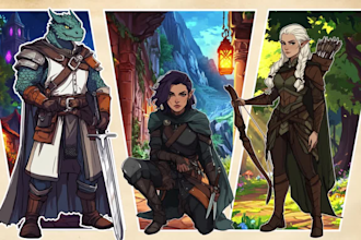 draw dnd character art, fantasy illustration or concept art
