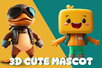 do 3d cute character modeling for mascot animal, game, 3d print in cartoon style