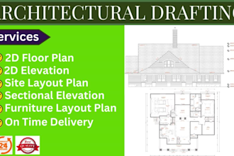 draw architectural floor plan, house plan, site plan and master plan