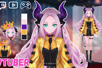 draw vtuber live2d model for stream ready to rigging