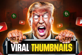 design a great amazing catchy custom youtube video thumbnail