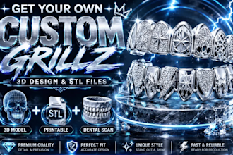 create ultra detailed custom grillz in 3d cad