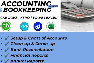 do quickbooks online bookkeeping, clean up, xero and bank reconciliation
