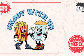 create classic retro vintage cartoon logo mascot illustration