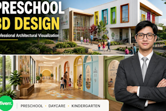 design 3d daycare, preschool and kindergarten spaces