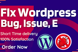 fix wordpress errors or bugs within 1hour