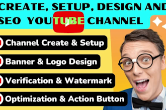 create, setup, and SEO your youtube channel professionally