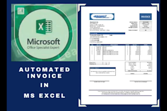 design automated invoice template in excel or google sheets