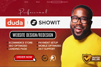 design or redesign your showit website, duda website
