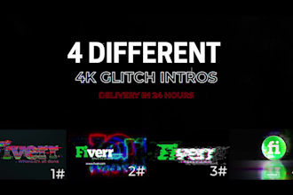 4 different glitch intros 4k