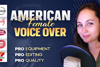 record a professional american female voice over