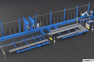 do 3d industrial animation for robotic welding and assembly line process video