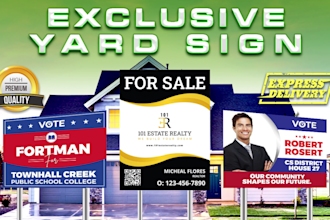make realtor real estate yard sign in 24hrs