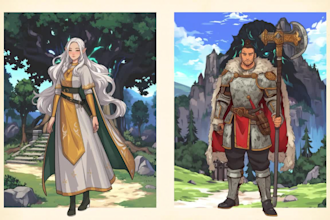 draw dnd art, fantasy character and dnd party illustration