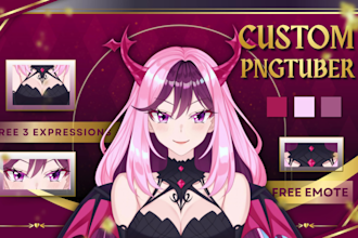 draw custom pngtuber avatar for streams in vtuber model live2d anime style