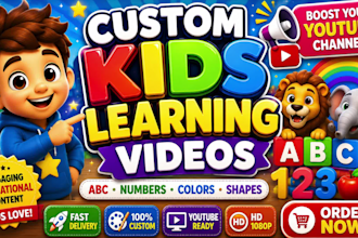 create kids learning videos