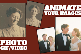 animate still image, photo into video loop animation or gif