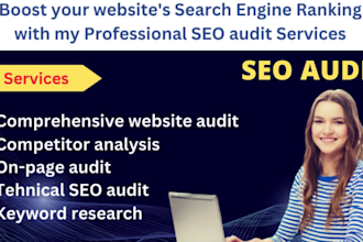 do SEO audit, website audit and will give audit report with action plan to you