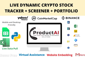 build crypto, stock, dynamic portfolio, screener dashboard