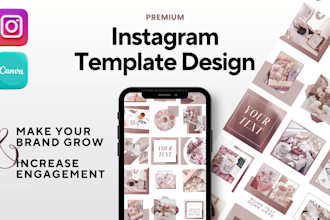 design attractive instagram feed or story template