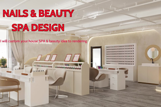 design and decorate 3d interior for beauty salon, barber shop, spa, gym, fitness