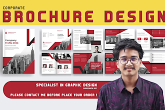 design a custom business brochure, bi fold brochure, catalog, company profile