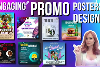 create poster, flyer, or brochure promo design for any business and theme