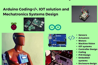 write arduino, esp32 iot code and do mechatronics projects