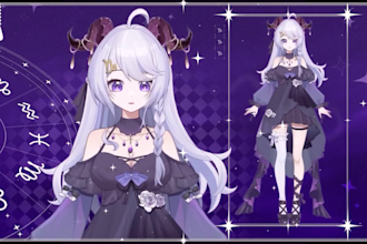 draw and rigging liv2d vtber model, 2d vtuber rigging, vtuber commission, anime