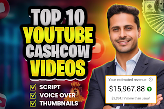 create trending top 10, top 5 or cash cow videos for youtube automation