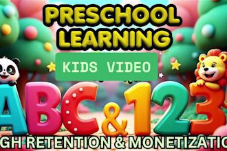 create a viral kids learning video monetization with ai voice over in HD 1080