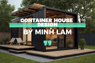 design 3d architecture exterior and interior shipping container house