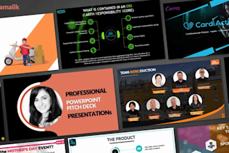 design pitch deck and powerpoint presentations