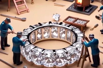 3d cad jewelry animation, ai miniature video, 3d jewelry, ai animation, jewelry