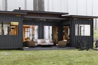 design shipping container house, cafe, shop, restaurant with 3d rendering