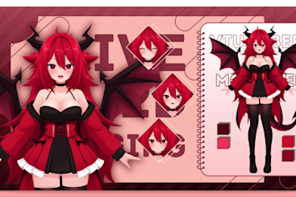 design vtuber rigging live2d model in anime style for your stream