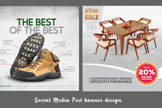 do attractive instagram post, facebook banner, cover, website header, ads, flyer